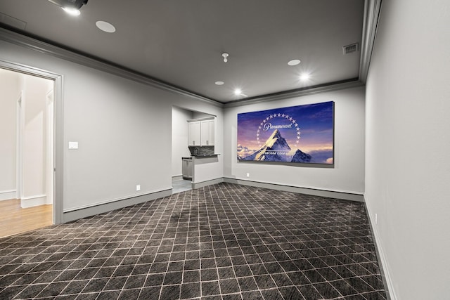 2012 Honey Ln, Celina, TX 75009 - cinema with crown molding, recessed lighting, and baseboards