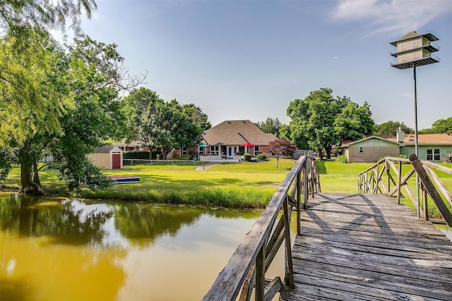 725 Bluebird St, Fort Worth, TX 76140 - dock area featuring a water view