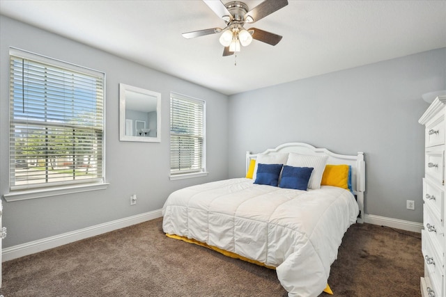 1946 Bel Air Dr, Arlington, TX 76010 - carpeted bedroom with multiple windows, baseboards, and ceiling fan