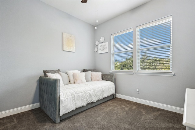 1946 Bel Air Dr, Arlington, TX 76010 - bedroom with carpet, baseboards, and ceiling fan