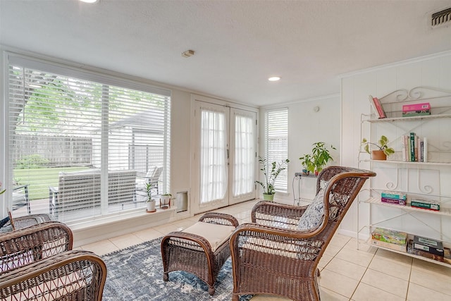 4016 El Campo Ave, Fort Worth, TX 76107 - living area with tile patterned flooring and ornamental molding