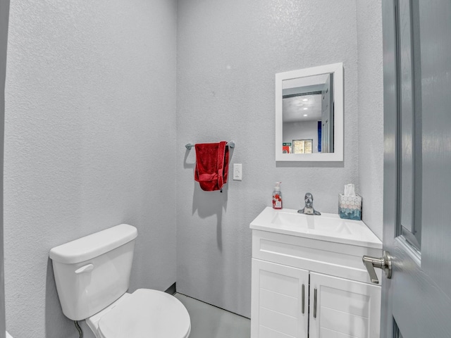 221 Greene Rd, Weatherford, TX 76087 - half bath with vanity, toilet, and a textured wall