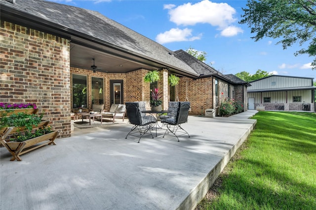 221 Greene Rd, Weatherford, TX 76087 - view of patio featuring a ceiling fan