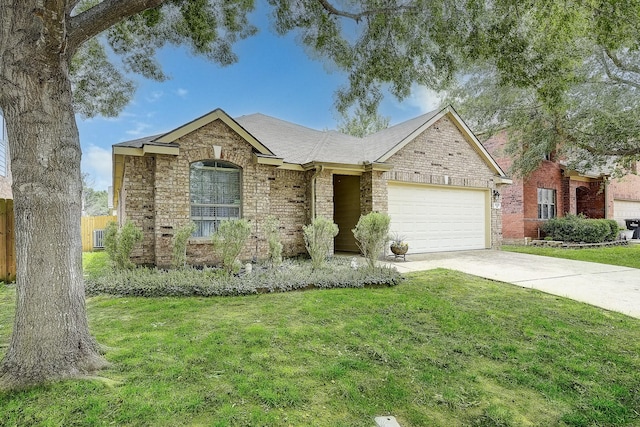620 Cypress Hill Dr, Mckinney, TX 75071 - view of front of property featuring an attached garage, a front yard, concrete driveway, and brick siding