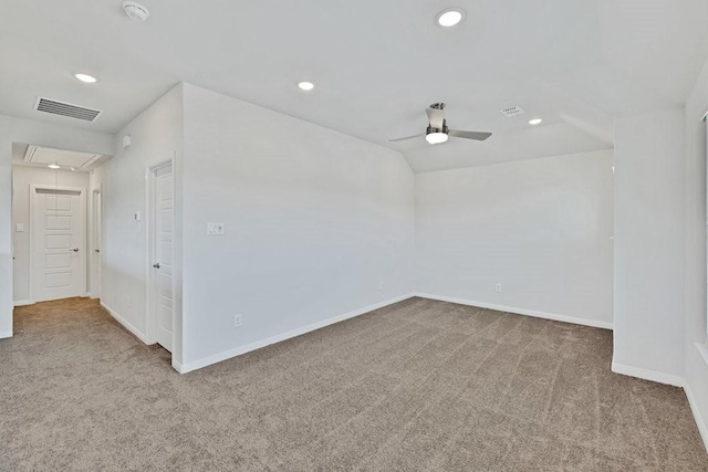 317 Boston Dr, Princeton, TX 74507 - empty room with attic access, carpet flooring, ceiling fan, a smoke detector, and recessed lighting