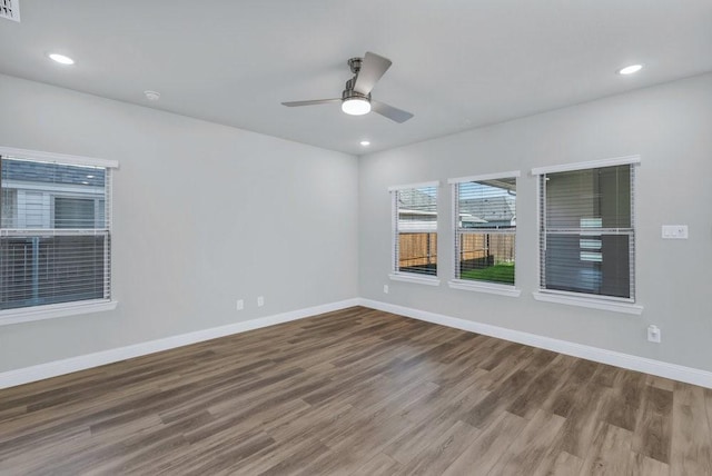 317 Boston Dr, Princeton, TX 74507 - unfurnished room featuring wood finished floors, baseboards, ceiling fan, and recessed lighting