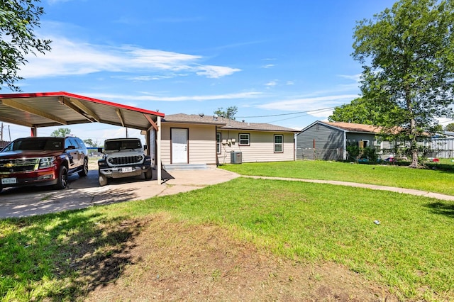 1709 Irving Lee St, Waco, TX 76711 - single story home featuring a front yard, central air condition unit, and a detached carport