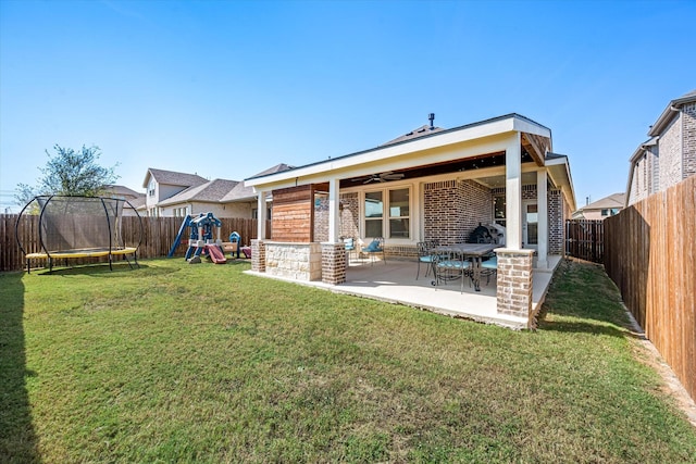 14320 Padden Park Ln, Fort Worth, TX 76262 - view of patio / terrace with a fire pit, ceiling fan, and outdoor dining area