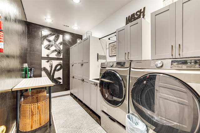 1841 Rs County Road 1402, Point, TX 75472 - laundry room featuring washer and dryer, cabinet space, and recessed lighting