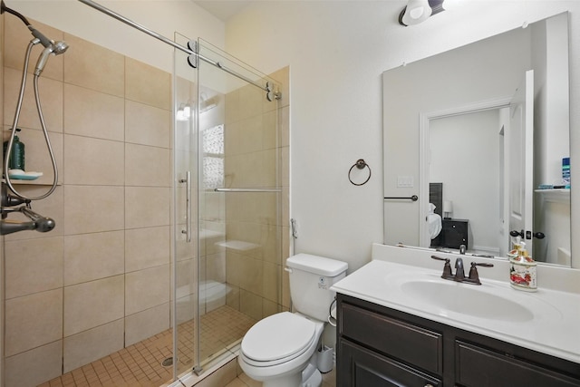3604 Mendocino Trl, Mckinney, TX 75070 - bathroom with a shower stall, toilet, and vanity