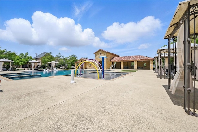 3604 Mendocino Trl, Mckinney, TX 75070 - community pool with a gazebo and a patio area