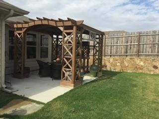 14336 Mariposa Lily Ln, Fort Worth, TX 76052 - view of yard with a pergola and a patio