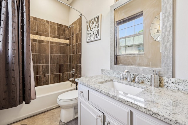 7012 Mills Branch Cir, Plano, TX 75024 - bathroom with shower / bath combo with shower curtain, toilet, and vanity