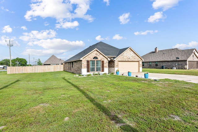201 E St, Josephine, TX 75173 - view of front of house featuring driveway, brick siding, a garage, and a shingled roof