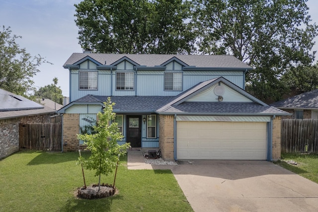 4821 Abbott Ave, Arlington, TX 76018 - view of front of home featuring concrete driveway, a shingled roof, an attached garage, and brick siding