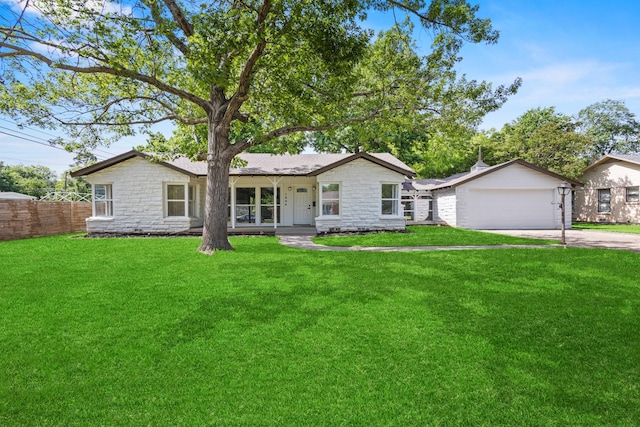 1304 Barnes Dr, Arlington, TX 76013 - ranch-style home with stone siding, driveway, and an attached garage