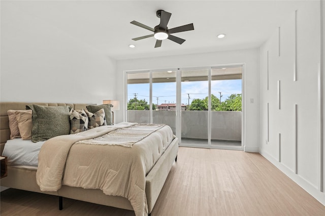 2522 Jeffries St, Dallas, TX 75215 - bedroom with access to outside, multiple windows, recessed lighting, and light wood-style floors