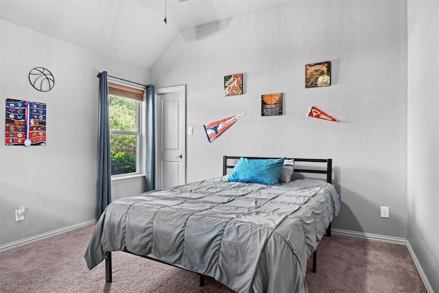 726 County Road 3355, Paradise, TX 76073 - carpeted bedroom featuring lofted ceiling and baseboards