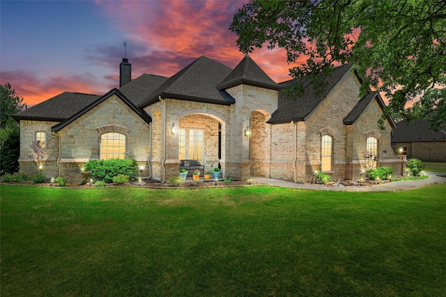726 County Road 3355, Paradise, TX 76073 - french country home featuring stone siding and a shingled roof