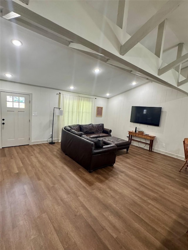 900 Boyd Ave, Lindale, TX 75701 - living area featuring wood finished floors, baseboards, and recessed lighting