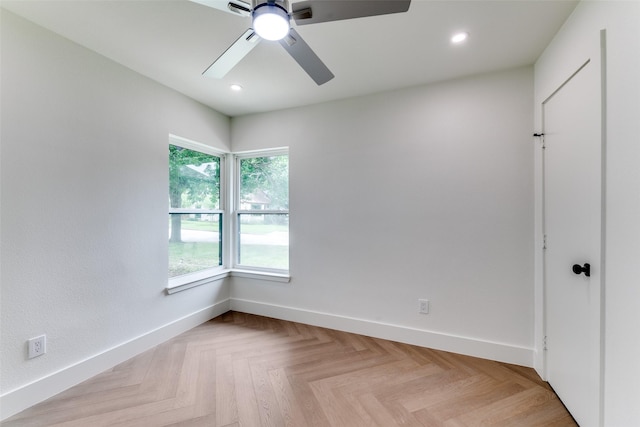 1447 Arizona Ave, Dallas, TX 75216 - unfurnished room with baseboards, ceiling fan, and recessed lighting