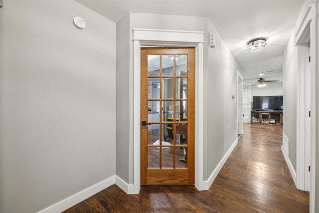 2902 Panhandle Dr, Grapevine, TX 76051 - hallway with dark wood finished floors and baseboards
