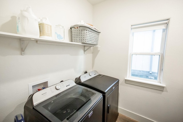100 E 3rd St, Tolar, TX 76476 - laundry area featuring washer and clothes dryer and baseboards