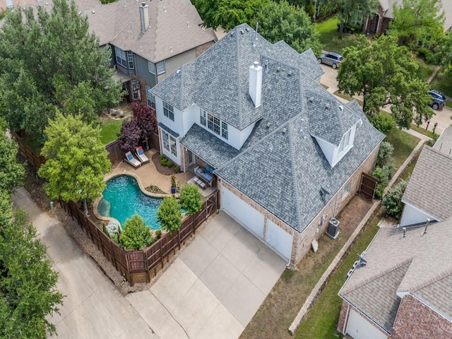 5040 Loma Alta Dr, Frisco, TX 75034 - view from above of property with a pool area