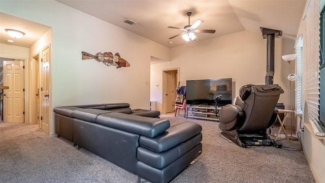 750 S First Ave, Stephenville, TX 76401 - carpeted living area featuring a ceiling fan