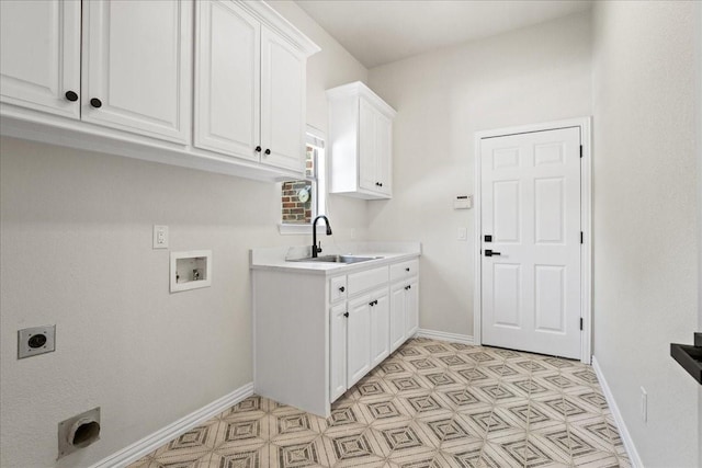 1740 Highland Meadows Dr, Prosper, TX 75078 - washroom with cabinet space, electric dryer hookup, washer hookup, and light floors