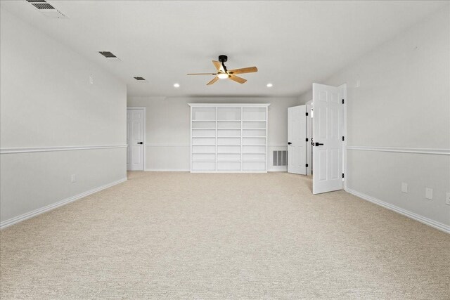 1740 Highland Meadows Dr, Prosper, TX 75078 - spare room featuring ceiling fan, light colored carpet, recessed lighting, and baseboards