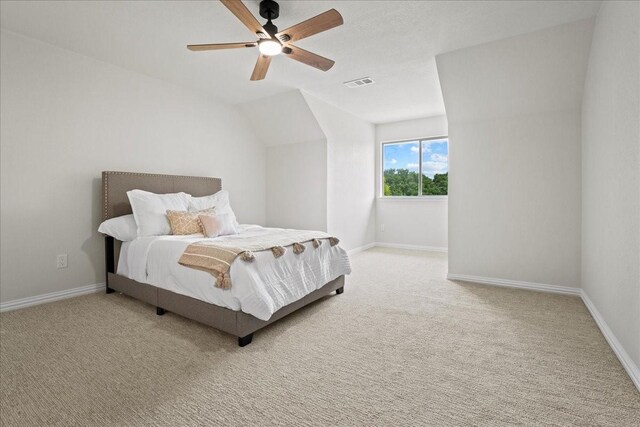 1740 Highland Meadows Dr, Prosper, TX 75078 - bedroom featuring carpet floors, ceiling fan, baseboards, and vaulted ceiling