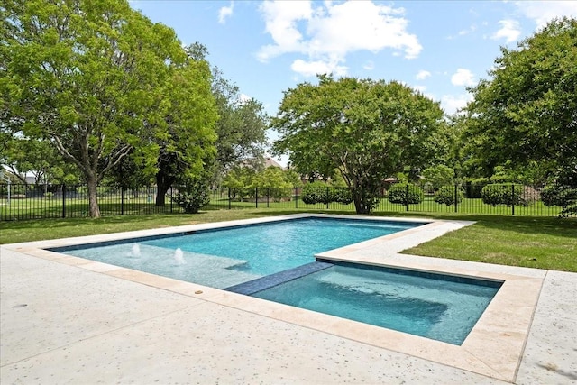 1740 Highland Meadows Dr, Prosper, TX 75078 - view of pool with a pool with connected hot tub and a patio