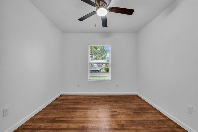 2305 Joey Dr, Waco, TX 76711 - spare room with baseboards, wood finished floors, and ceiling fan