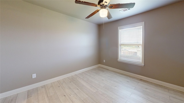 3114 Flowering Springs Dr, Forney, TX 75126 - empty room featuring ceiling fan, baseboards, and light wood finished floors
