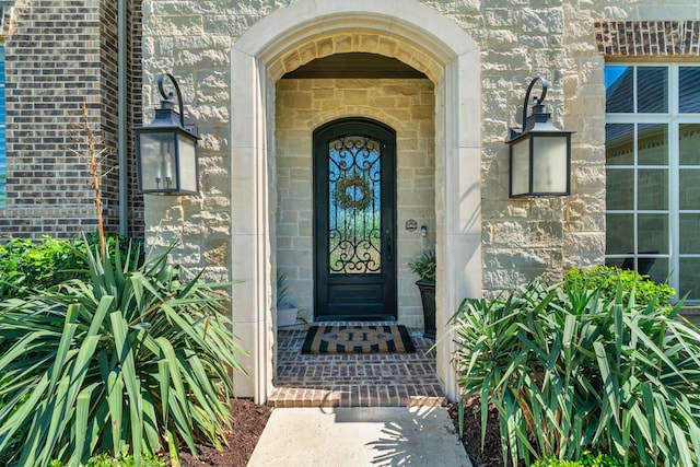 412 Appaloosa Run, Argyle, TX 76226 - property entrance with stone siding and brick siding