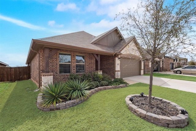 4505 Ridgehurst Ln, Fort Worth, TX 76036 - view of front of house with brick siding, concrete driveway, a garage, and roof with shingles