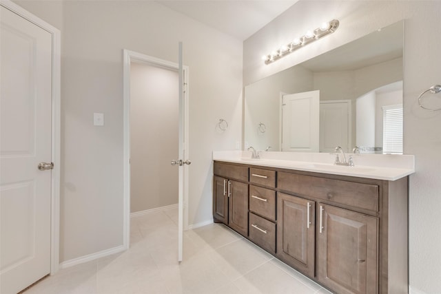 4505 Ridgehurst Ln, Fort Worth, TX 76036 - full bathroom with double vanity, tile patterned flooring, and baseboards