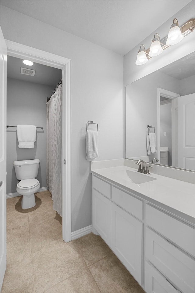 4530 Crossvine Dr, Prosper, TX 75078 - full bath featuring toilet, vanity, tile patterned flooring, and baseboards