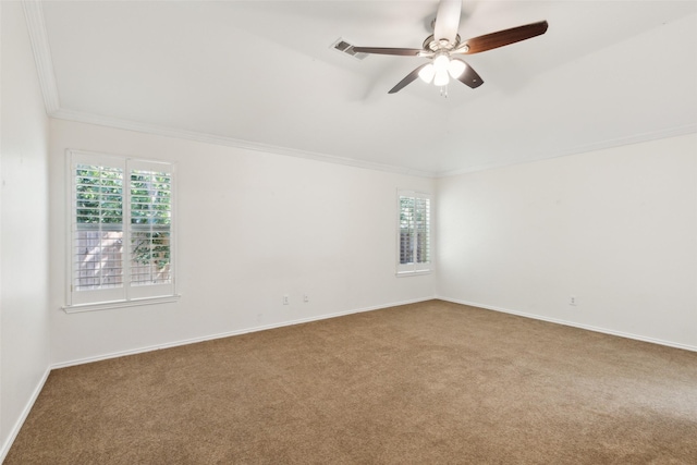 9709 Maryville Ln, Fort Worth, TX 76108 - carpeted empty room with crown molding, ceiling fan, and baseboards