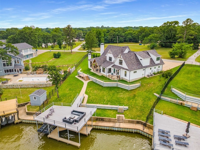 205 Oak Creek Dr, Tool, TX 75143 - view from above of property with a large body of water