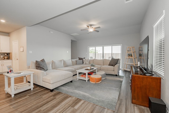 333 Mohan Dr, Royse City, TX 75189 - living area featuring light wood finished floors and ceiling fan
