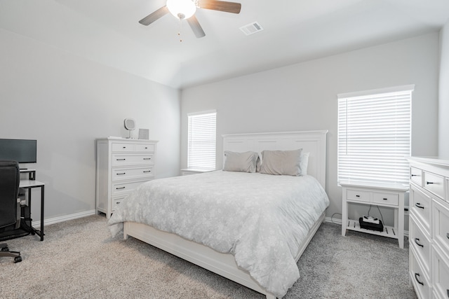 333 Mohan Dr, Royse City, TX 75189 - bedroom with light carpet, an office area, baseboards, and ceiling fan
