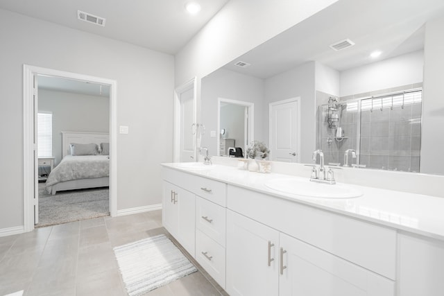 333 Mohan Dr, Royse City, TX 75189 - bathroom featuring ensuite bath, a shower stall, double vanity, baseboards, and recessed lighting