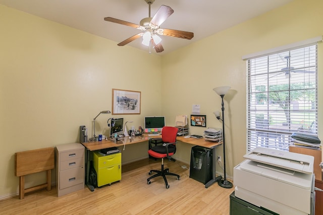 1220 Mount Gilead Rd, Keller, TX 76262 - office space with light wood finished floors, ceiling fan, and baseboards