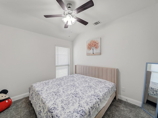 3519 Tunnel Ave, Aubrey, TX 76227 - bedroom with dark carpet, baseboards, and ceiling fan