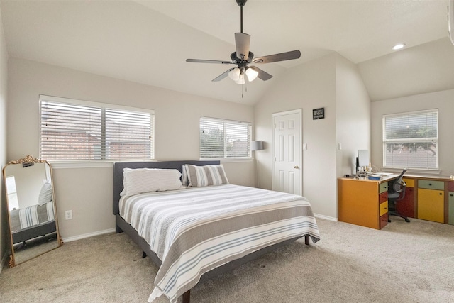 2671 Marshall Dr, Frisco, TX 75033 - bedroom featuring light colored carpet, lofted ceiling, an office area, and baseboards