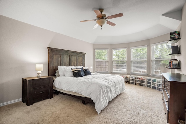 6620 Roaring Crk, Denton, TX 76226 - bedroom with light carpet, multiple windows, ceiling fan, and baseboards