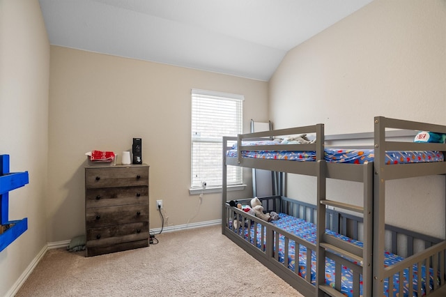 6620 Roaring Crk, Denton, TX 76226 - bedroom featuring carpet floors, baseboards, and vaulted ceiling