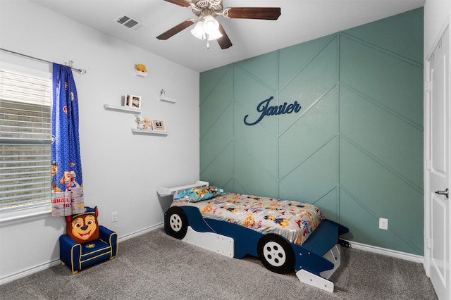 2619 Pinckney Ct, Forney, TX 75126 - carpeted bedroom with baseboards and ceiling fan